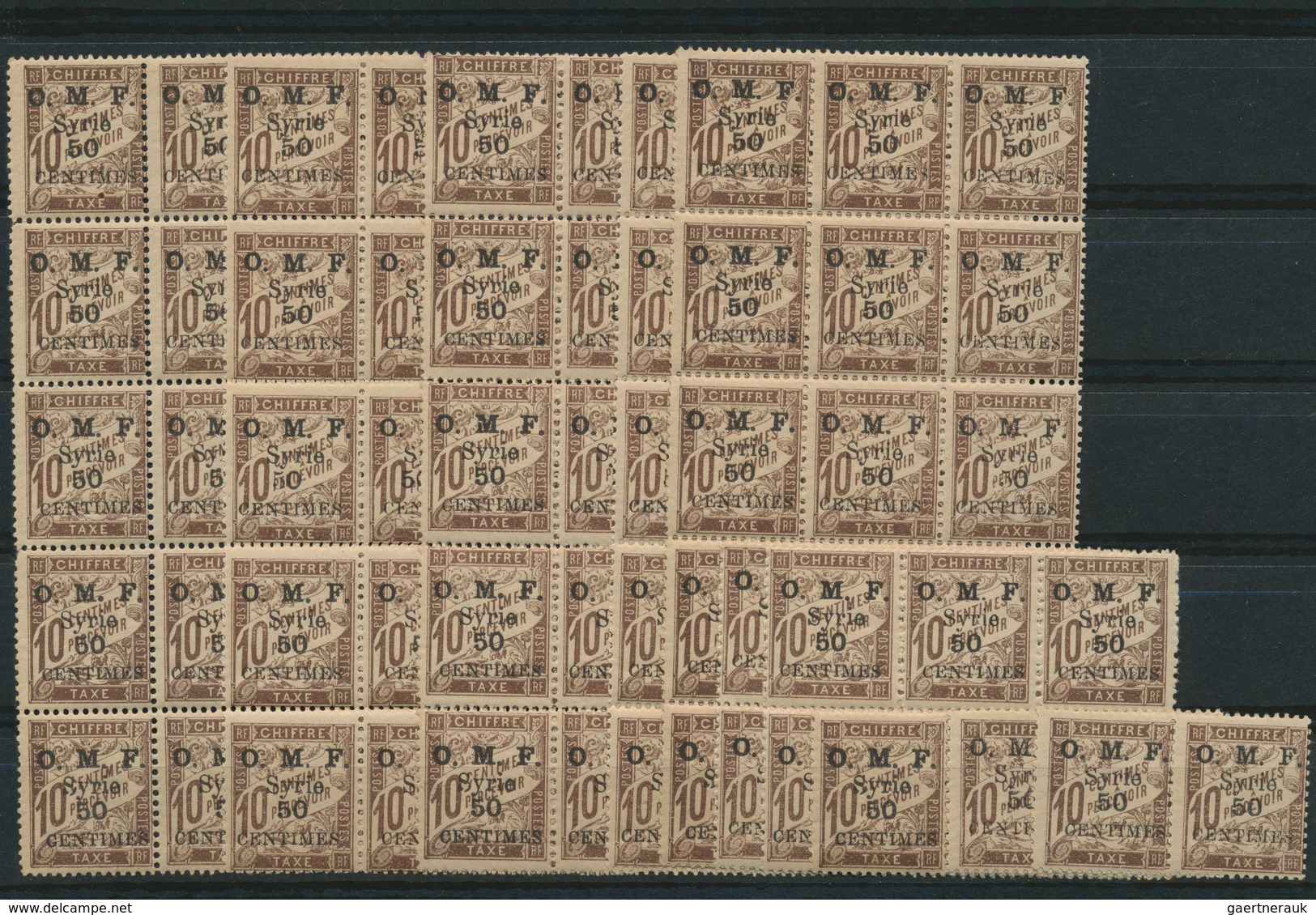 Syrien - Portomarken: 1920/1924, u/m assortment of different issues, mainly (larger) units. Maury 7.
