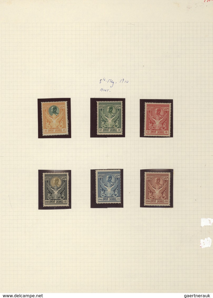 Thailand: 1883/1910, unused mounted mint collection inc. 1920 1st boy scout ovpt. set (the 1 T. NG),