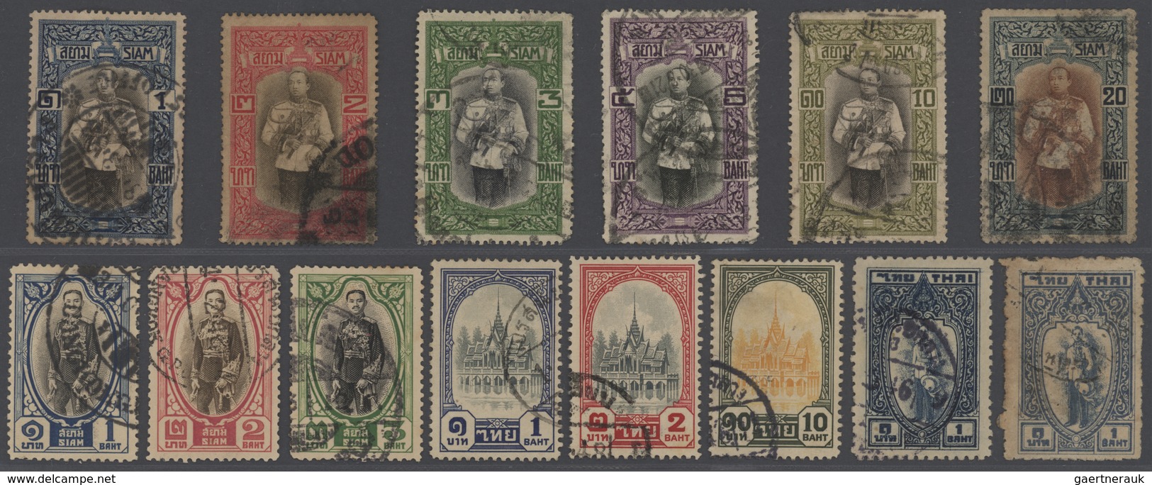 Thailand: 1883/1980, mostly used on large stockcards (from 1950 in envelopes), appr. 550 copies, inc