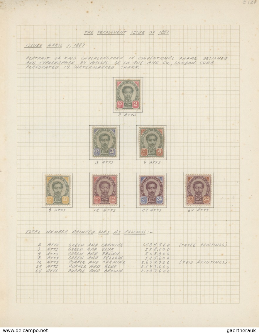 Thailand: 1887/1950, Mint Collection As The Part Of The Famous Specialized Alex Petrie Collection, O - Tailandia