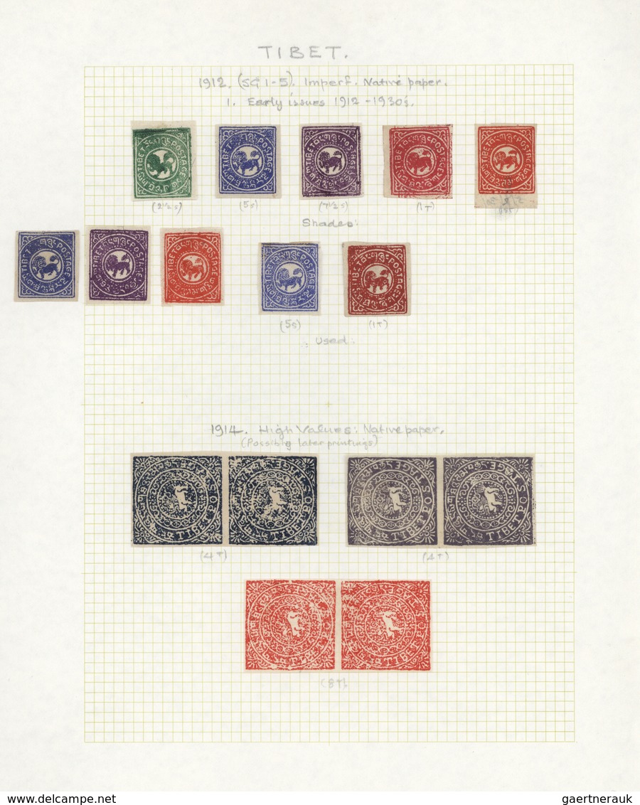 Tibet: 1912/50, Mint And Used Collection On Pages Inc. Pairs/blocks-4 And The 1945 Officials, Some " - Autres - Asie