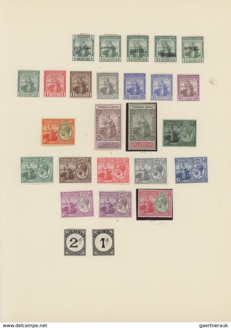 Trinidad Und Tobago: 1847-1930, Collection On Four Album Leaves Starting Trinidad First Issues Mint - Trinité & Tobago (1962-...)