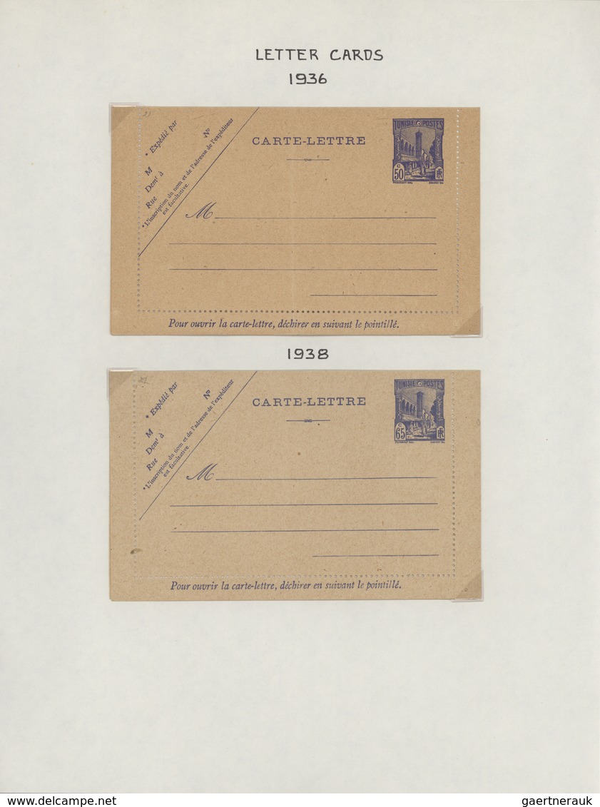 Tunesien: 1888/1948 Ca., Almost Complete Collection With Ca.60 Different Mint Postal Stationeries, C - Cartas & Documentos