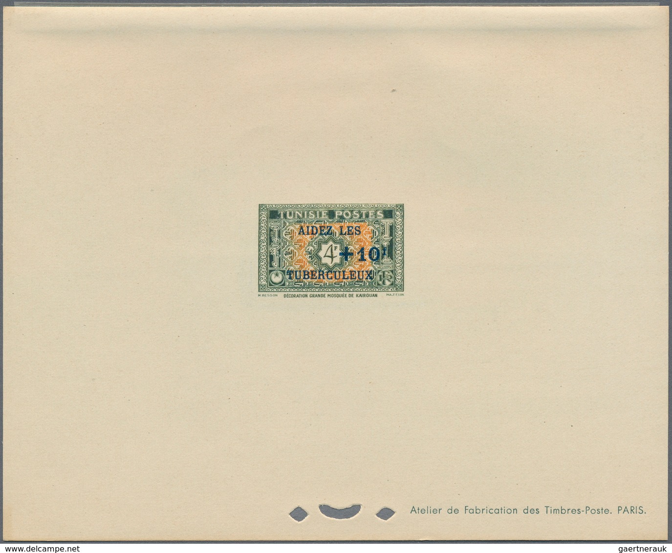 Tunesien: 1890-1975, 132 Epreuve de Luxe including sunk die proofs, two very scarce first issue proo