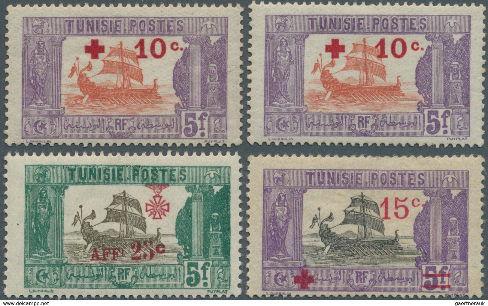 Tunesien: 1916/1923, POW/War Victims Charity Issues, Mint Assortment: Maury Nos. 49/57, 59/66, 79/95 - Cartas & Documentos
