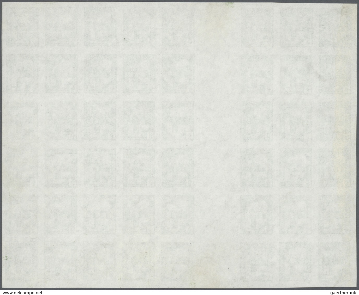 Tunesien: 1931, 5c. Bright Green, Imperforate Gutter Block Of 48, Unused No Gum, Four Stamps Oblit. - Lettres & Documents