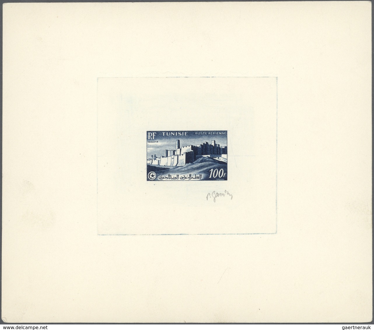 Tunesien: 1953/1957, Collection Of 14 Epreuve D'artiste (mainly 1954 Definitives "Tourism") And Two - Lettres & Documents