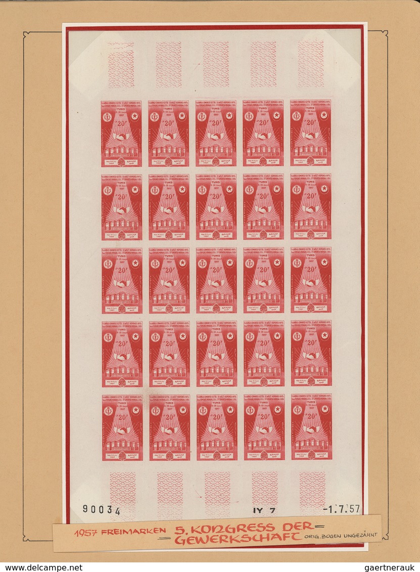 Tunesien: 1957/1963, Extraordinary Mint Collection Of Apprx. 2.600 IMPERFORATE Stamps Within Large U - Lettres & Documents