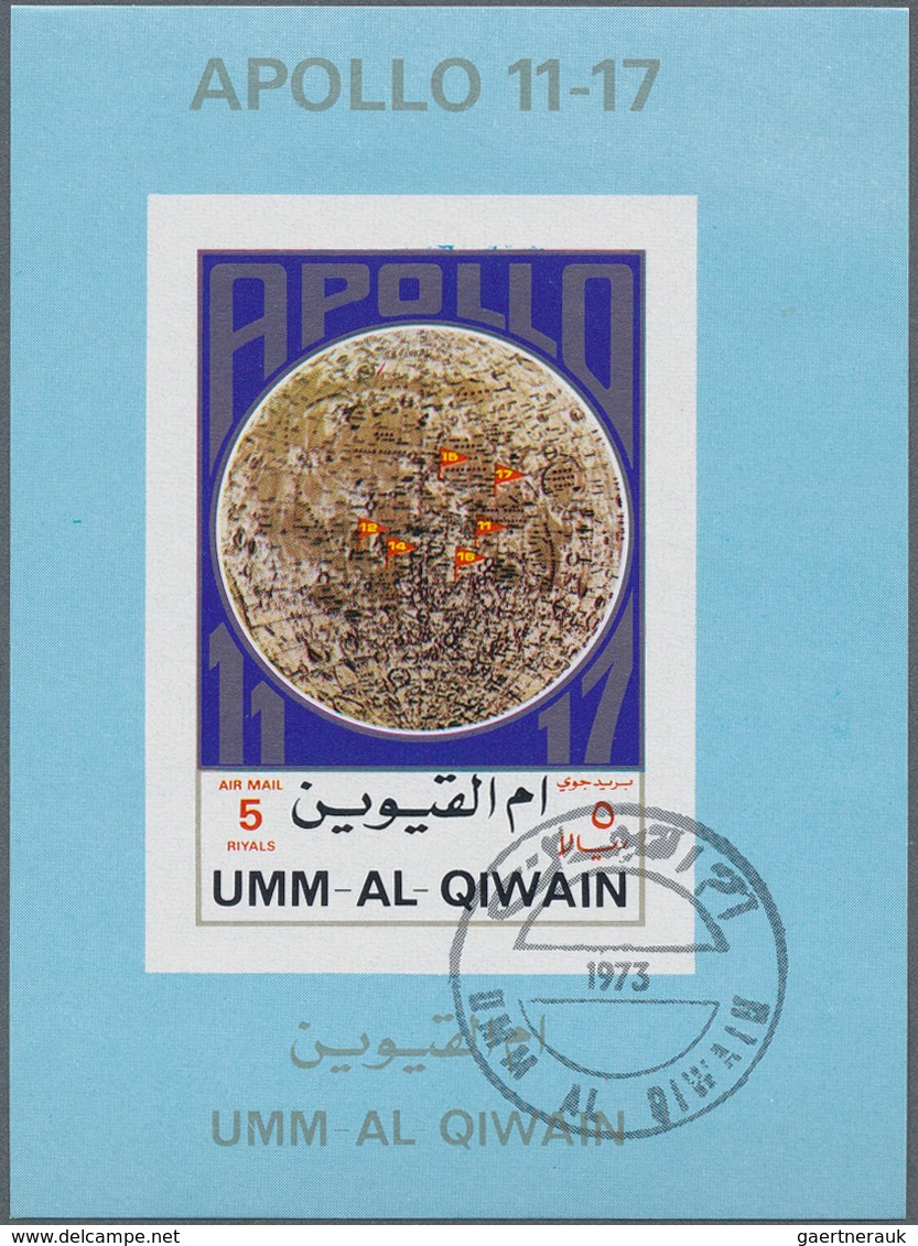 Umm Al Qaiwain: 1972, APOLLO 11 To 17 Seven Different Imperforate Special Miniature Sheets In Differ - Umm Al-Qiwain