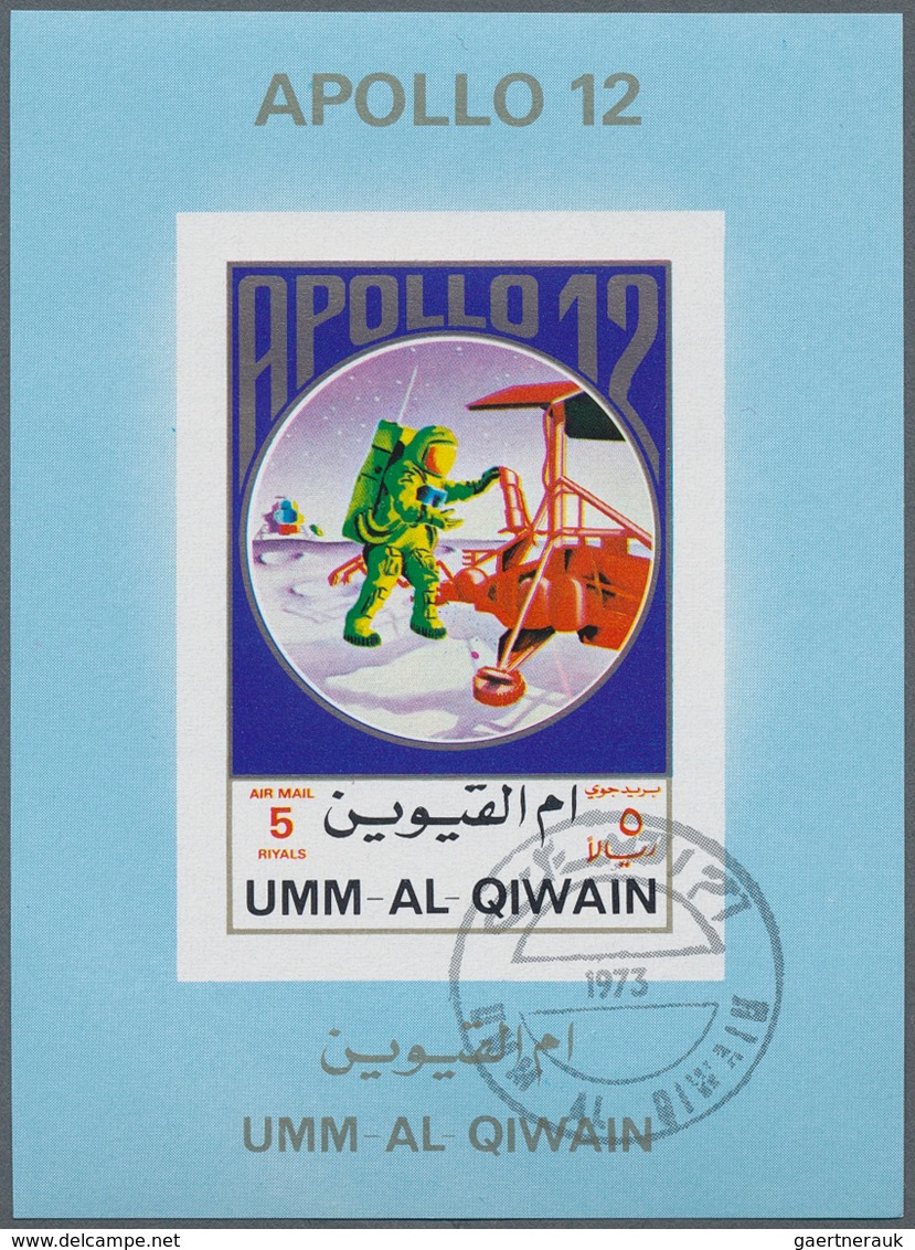 Umm Al Qaiwain: 1972, APOLLO 11 To 17 Seven Different Imperforate Special Miniature Sheets In Differ - Umm Al-Qiwain