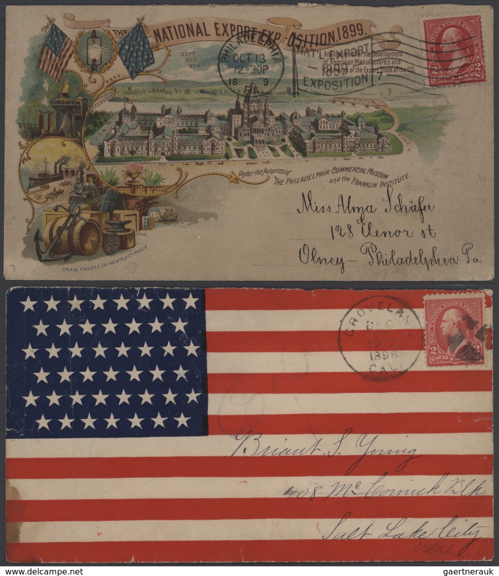 Vereinigte Staaten Von Amerika: 1811-1987 Collection Of About 200 Covers, Postcards, Postal Statione - Lettres & Documents
