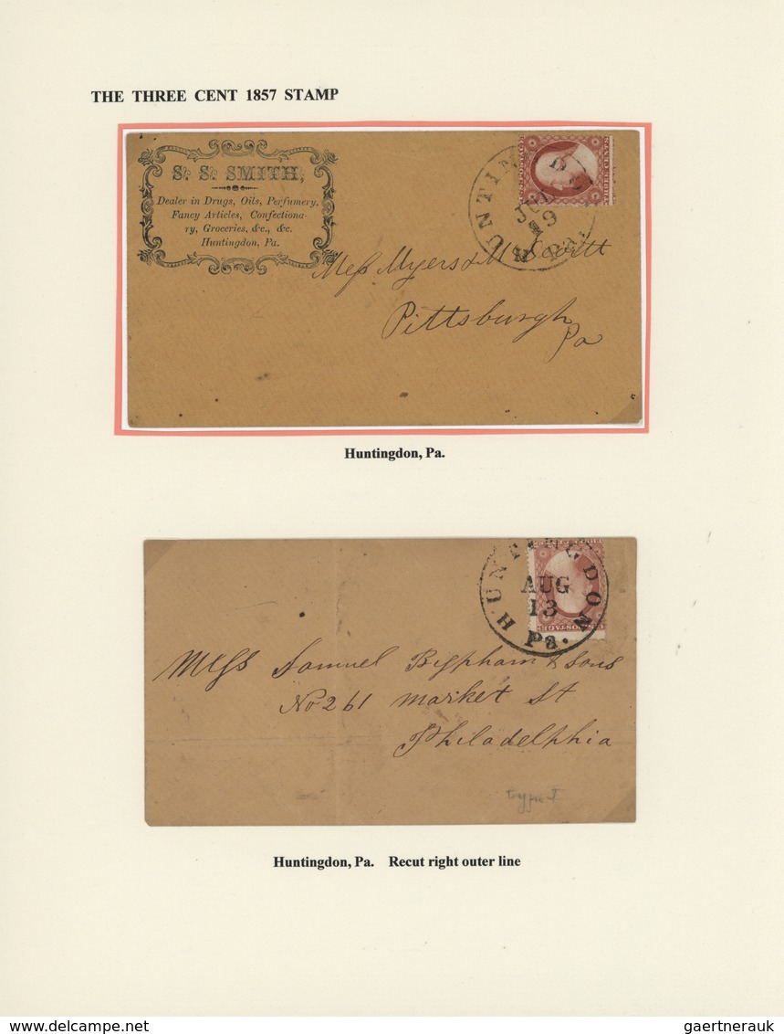 Vereinigte Staaten Von Amerika: 1857: Collection Of More Than 130 Covers Etc. All Franked 'Washingto - Lettres & Documents