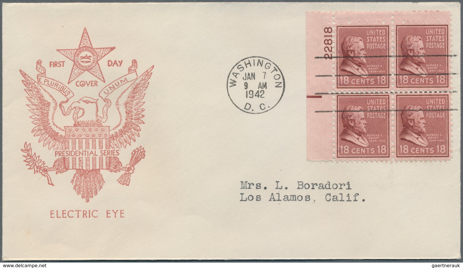 Vereinigte Staaten von Amerika: 1941/1942: 116 good FDC, many Plate Blocks, all FDC are with Borders