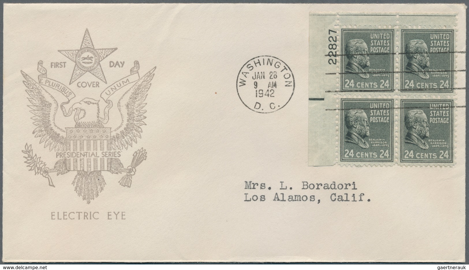 Vereinigte Staaten von Amerika: 1941/1942: 116 good FDC, many Plate Blocks, all FDC are with Borders