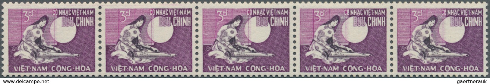 Vietnam-Süd (1951-1975): 1967, First TPO In Vietnam 3d. Violet Showing A Young Woman Playing Zither - Viêt-Nam