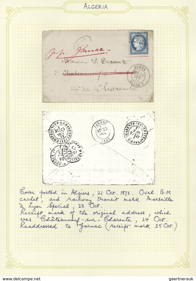 Alle Welt: 1855/ca. 1920, 32 Franked Letters, Stationery Cards And Some Picture Postcards With Frenc - Colecciones (sin álbumes)