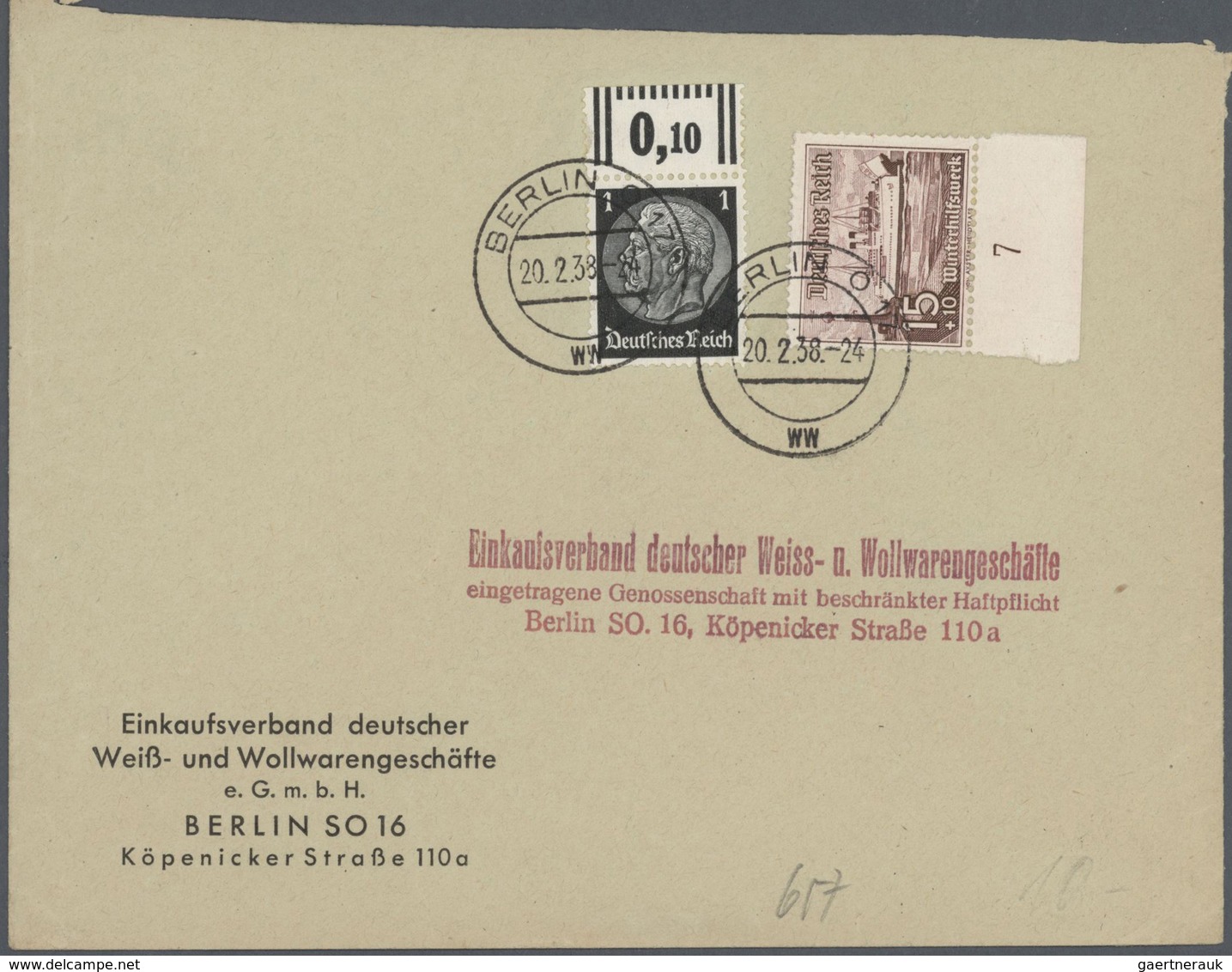Alle Welt: 1860/1980, umfangreicher Briefpostan aus Auflösung beginnend mit einem Paketbegleitbrief