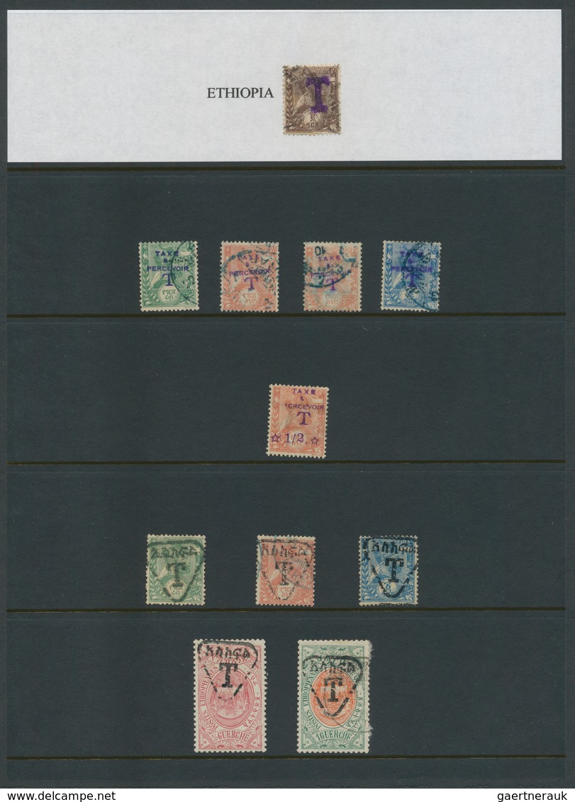 Alle Welt: 1890/1960 (ca.) A scarce worldwide POSTAGE DUE / TAX exhibition-collection in three album