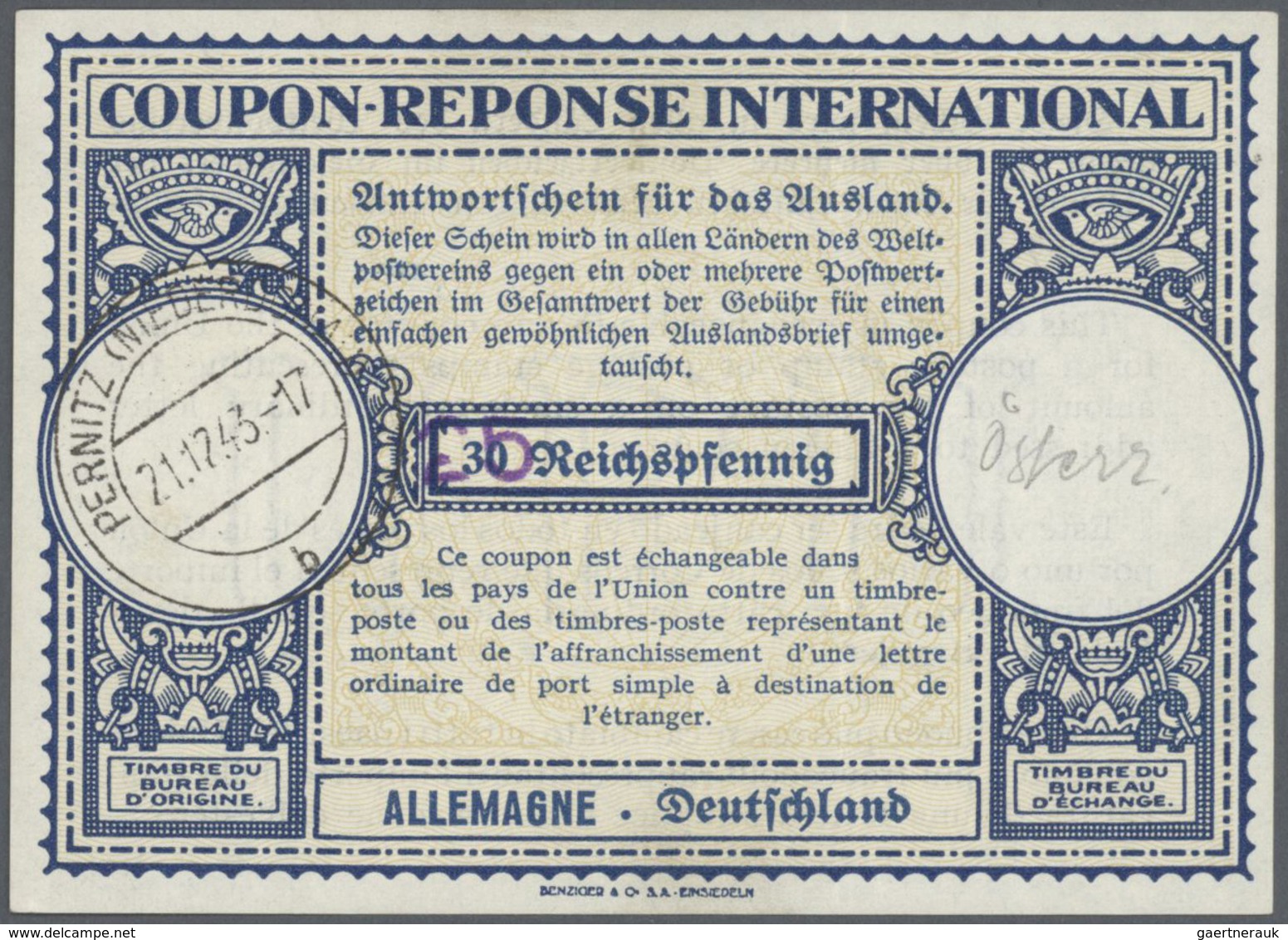 Alle Welt: 1907 onwards - INTERNATIONAL REPLY COUPONS (Internationale Antwortscheine): Specialized a