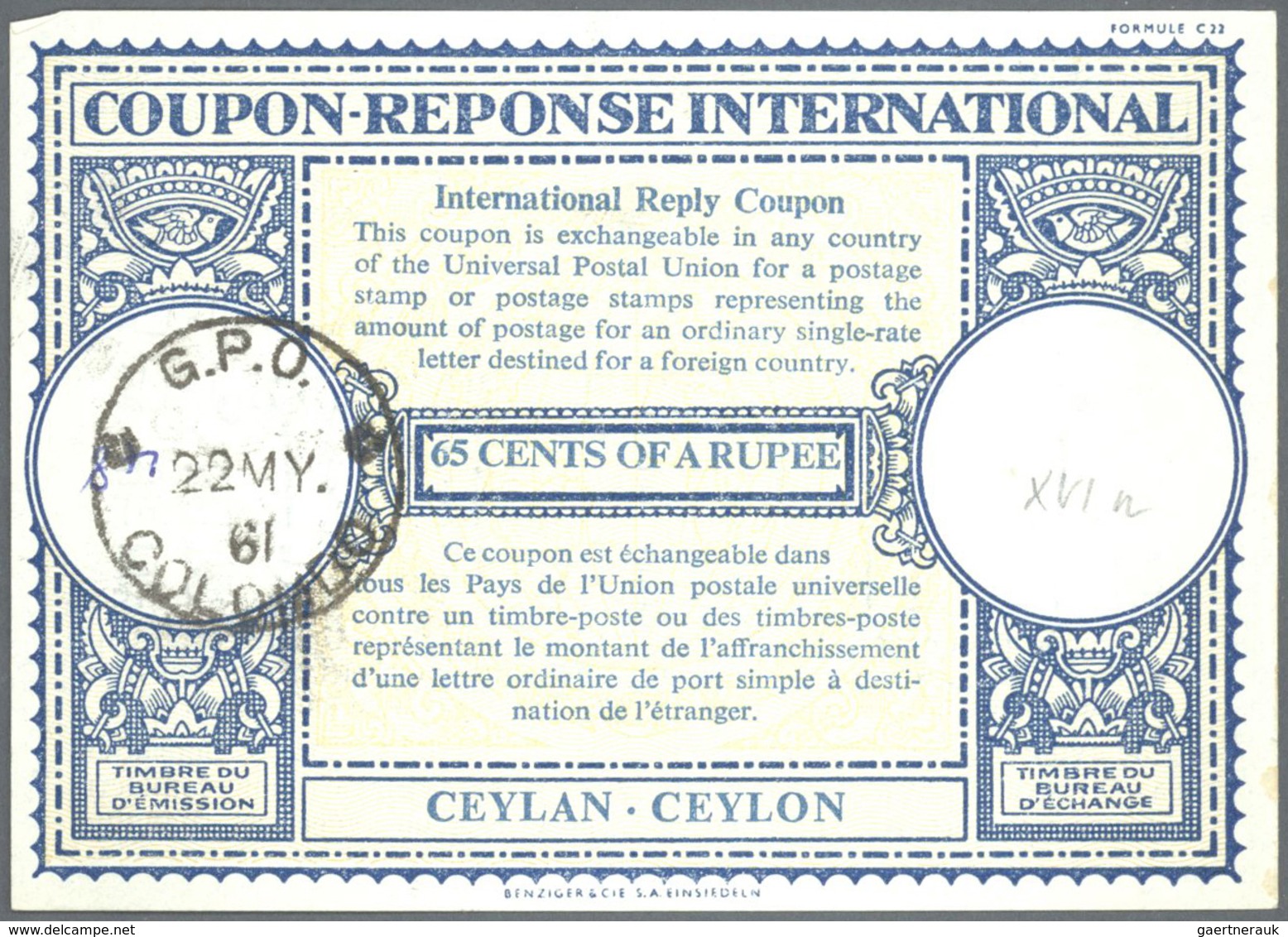 Alle Welt: 1907 onwards - INTERNATIONAL REPLY COUPONS (Internationale Antwortscheine): Specialized a