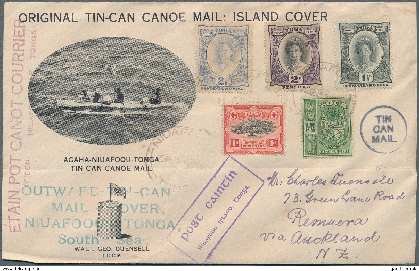 Alle Welt: 1932/1942, TIN CAN MAIL, comprehensive collection with 74 covers from different states ca