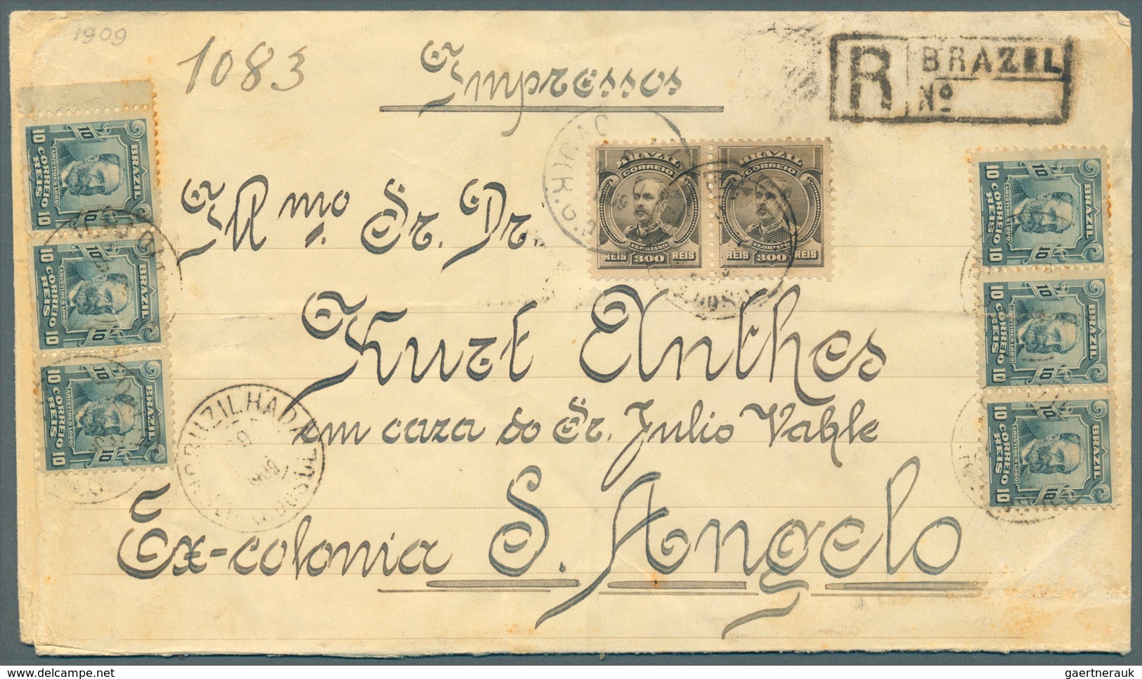 Südamerika: 1875/1970, Lot Of Ca. 250 Letters And Postal Stationery, I.a. Peru 10 C 1875 On Folded L - Otros - América
