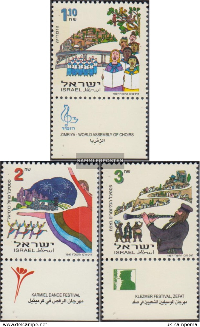 Israel 1435-1437 With Tab (complete Issue) Unmounted Mint / Never Hinged 1997 Music And Dance - Unused Stamps (with Tabs)