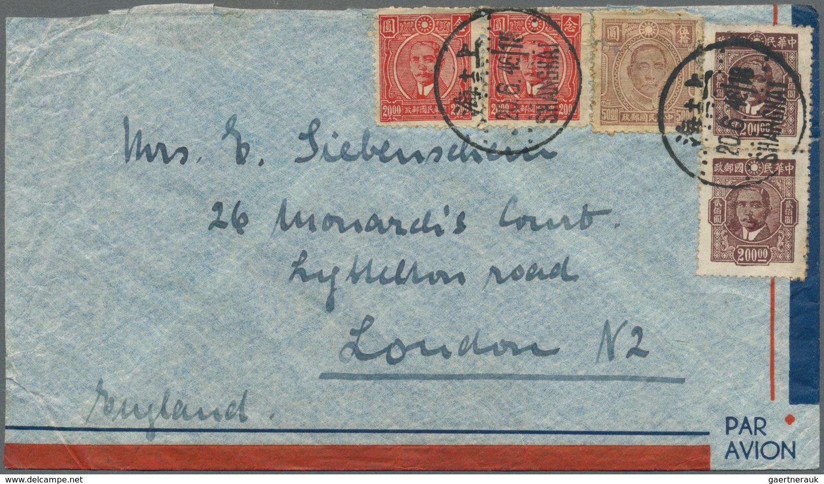 Asien: 1901/58, Covers/stationery Used (8) Inc. China, Siam, HK, Korea. Inc. German Currency Control - Autres - Asie