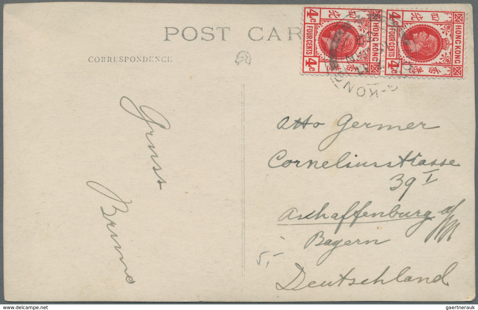 Asien: 1901/58, Covers/stationery Used (8) Inc. China, Siam, HK, Korea. Inc. German Currency Control - Autres - Asie