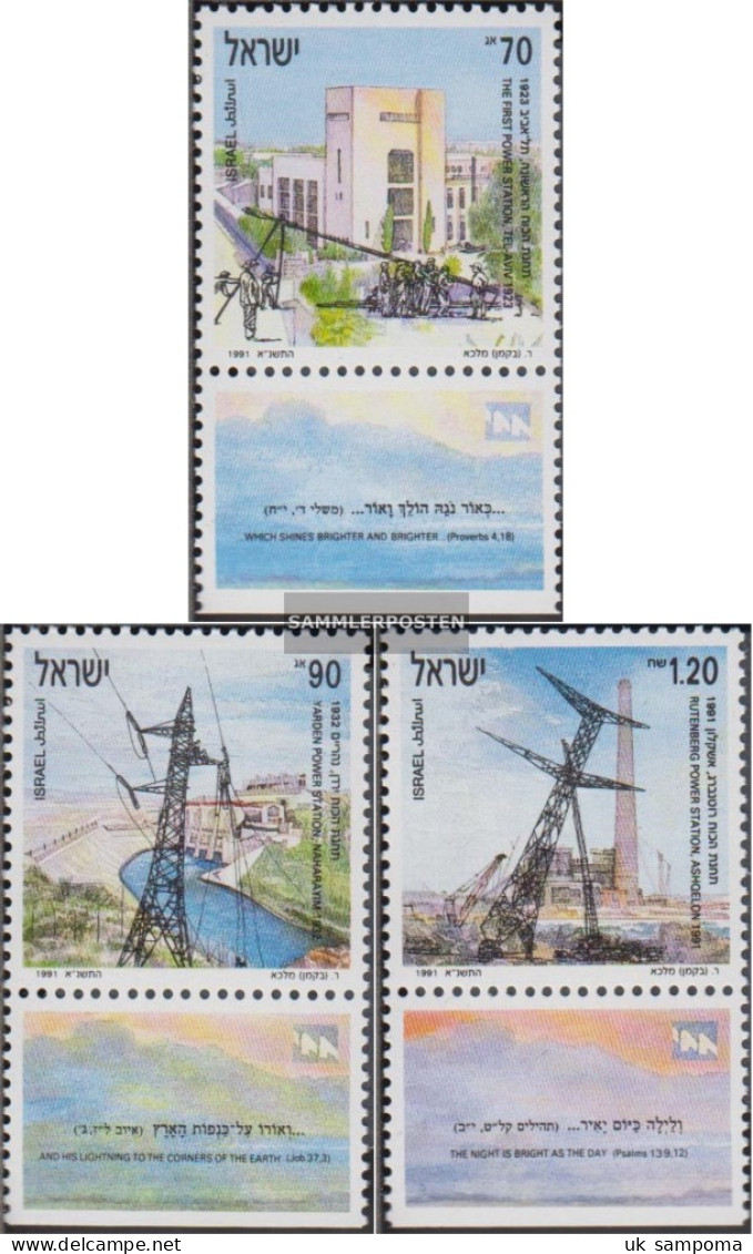 Israel 1192-1194 With Tab (complete Issue) Unmounted Mint / Never Hinged 1991 Elektrizitätserzeugung - Unused Stamps (with Tabs)