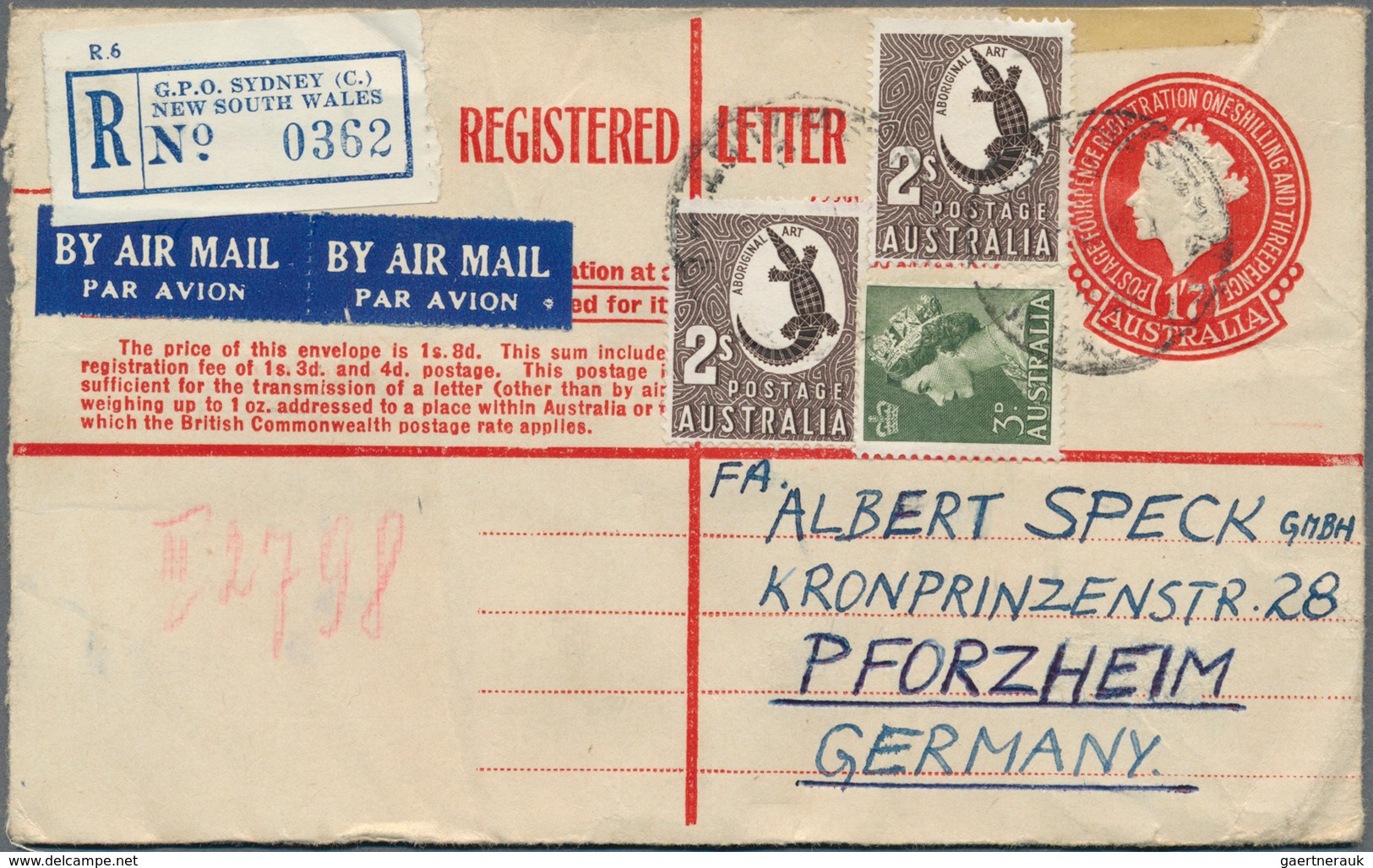 British Commonwealth: 1956/1960, Group Of Eleven Commercial Covers To Pforzheim/Germany, Mainly Regi - Autres & Non Classés