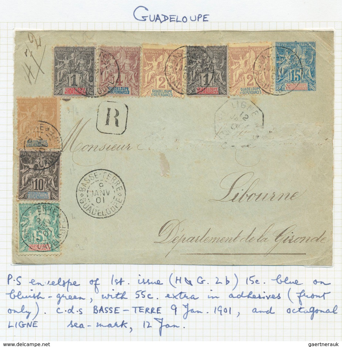 Französische Kolonien: 1838/1968, GUADELOUPE, FRENCH GUYANA: Nice Collection Of Letters And Statione - Otros & Sin Clasificación