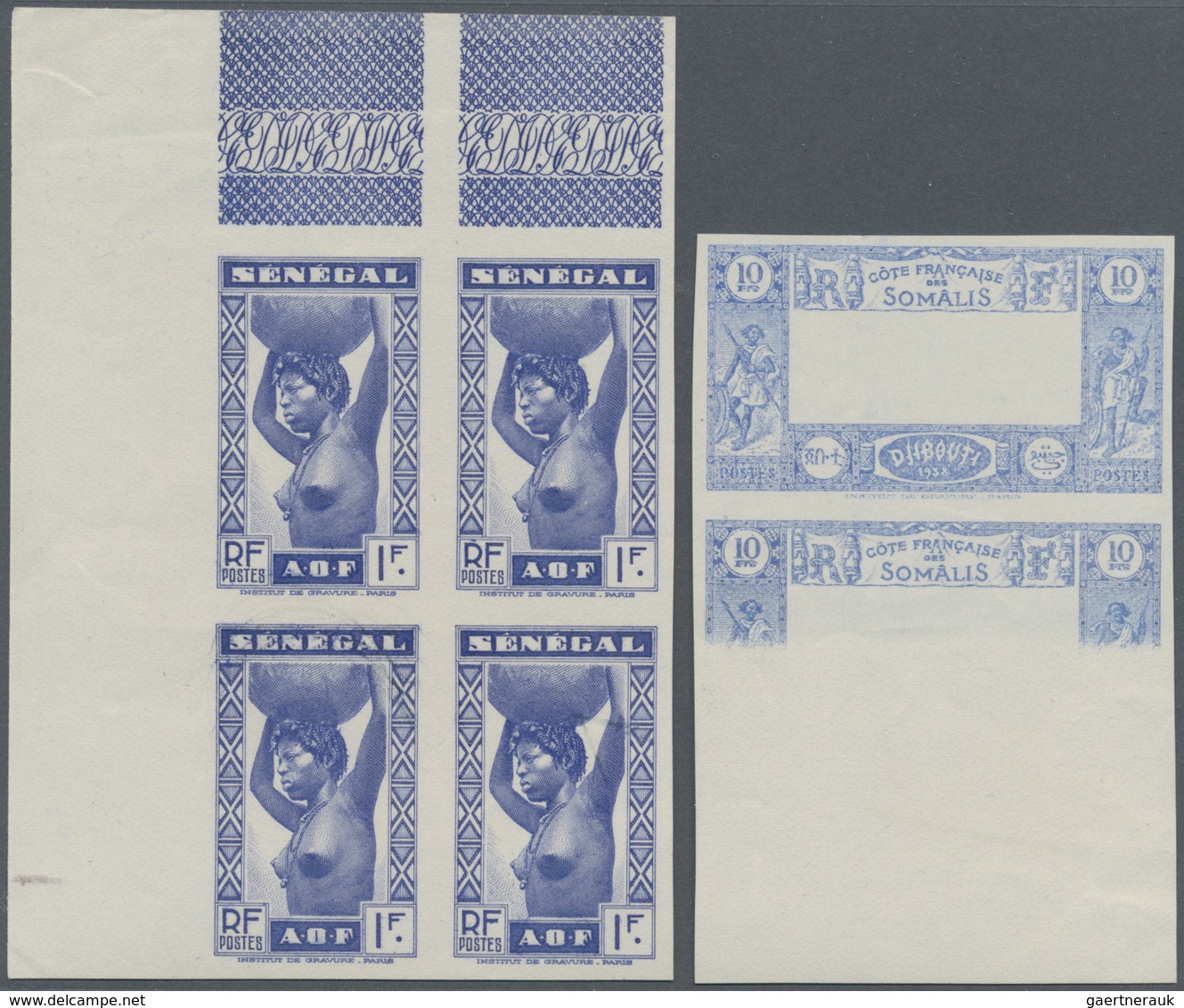 Französische Kolonien: 1938/1940 (ca.), Accumulation On Stocksheets With About 100 PROOFS (complete - Autres & Non Classés