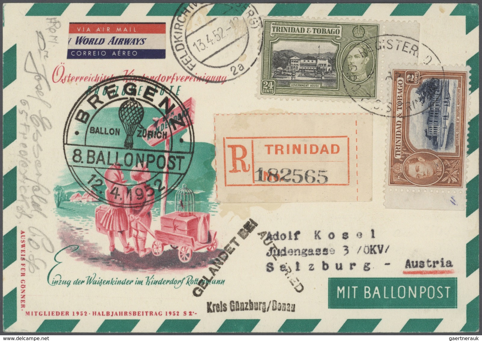 Ballonpost: 1948/1988, Österreich, Sehr Gehaltvolle Sammlung Der Pro Juventute Kinderdorf Ballonpost - Montgolfières