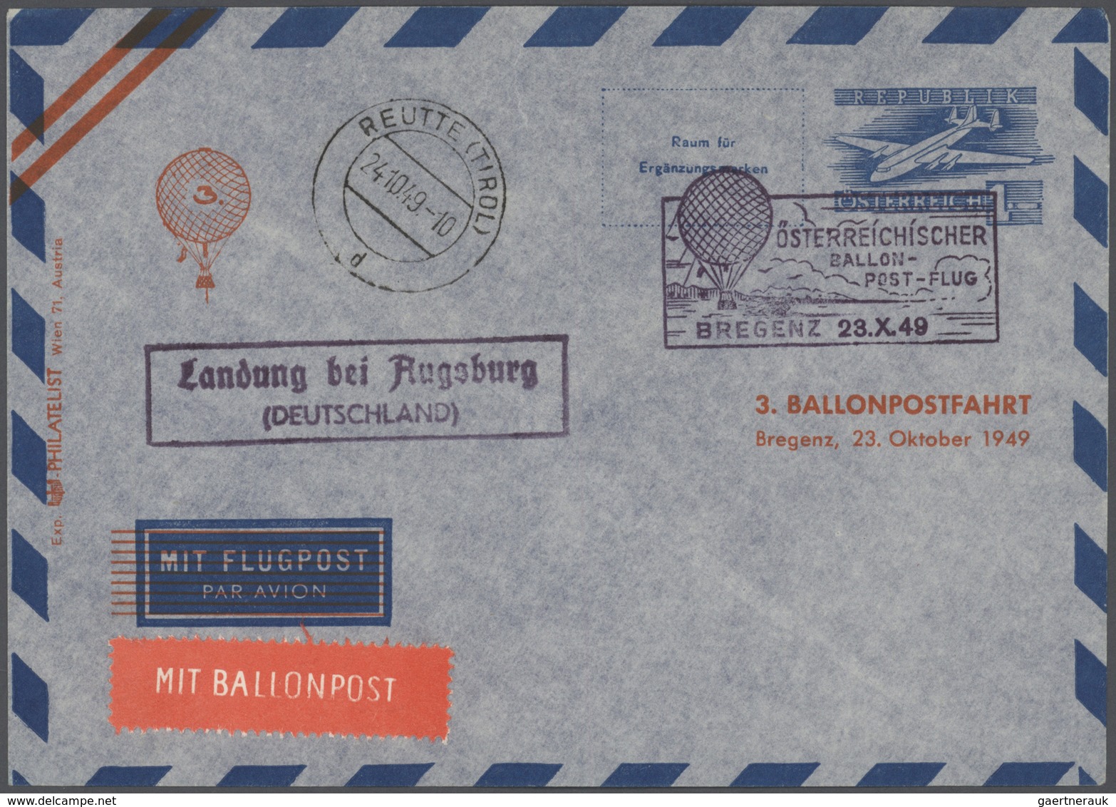 Ballonpost: 1948/1988, Österreich, sehr gehaltvolle Sammlung der Pro Juventute Kinderdorf Ballonpost