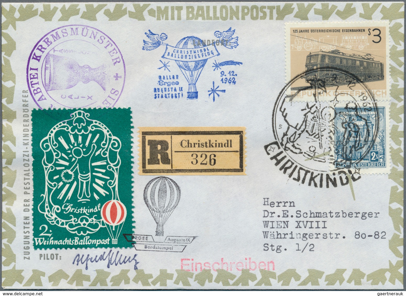 Ballonpost: 1961/1995, Interessanter Sammlungsbestand Mit über 100 Belegen, Dabei Schwerpunkt Christ - Montgolfières