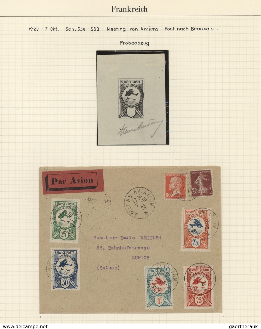 Flugpost Europa: 1912/1924, FLUGPOST FRANKREICH, Tolle Spezialsammlung Auf Blättern Im Klemmbinder, - Autres - Europe