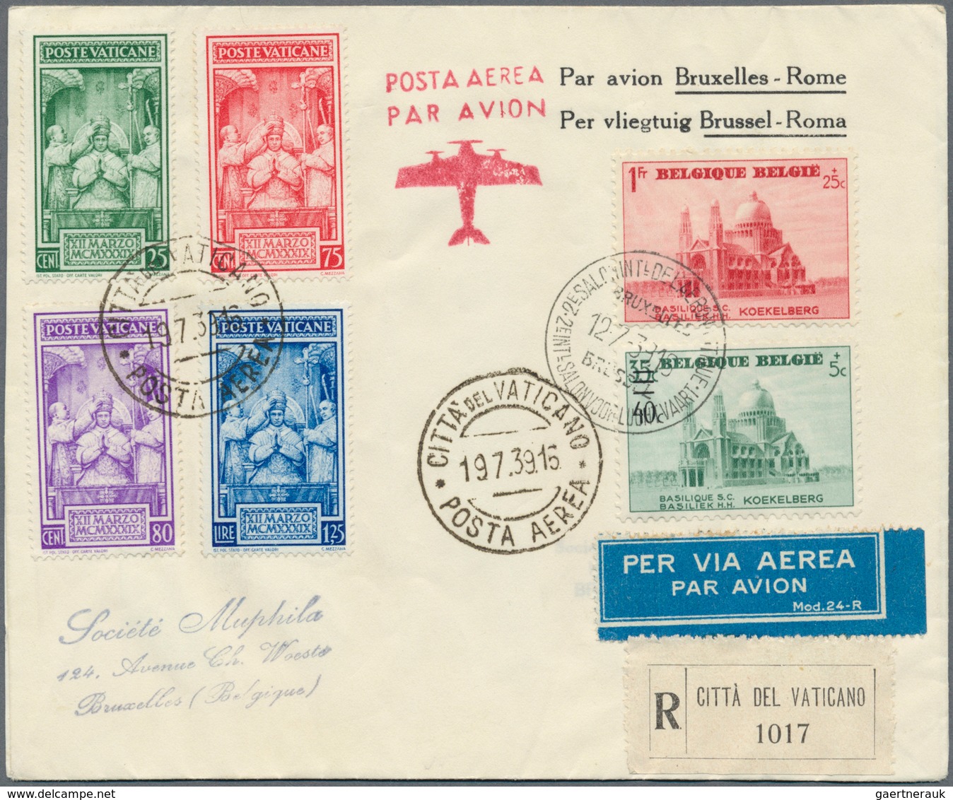 Flugpost Alle Welt: 1920's-1940's Ca.: Group Of 16 AIRMAIL Covers From Belgian Congo, Curacao, Colom - Otros & Sin Clasificación