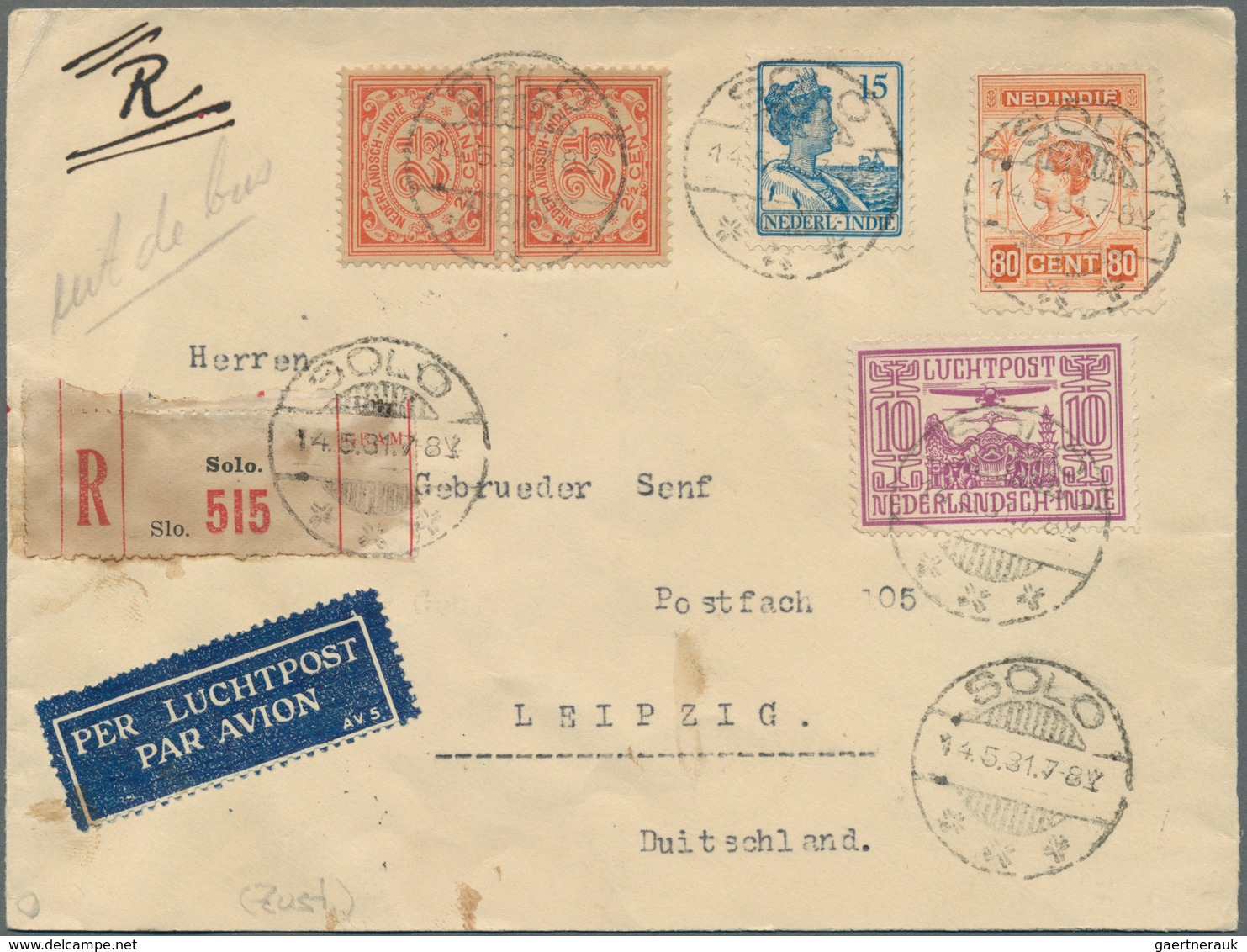 Flugpost Alle Welt: 1928/1946, Lot Of Nine Airmail Covers/cards, E.g. Hongkong, Dutch Indies, Three - Autres & Non Classés