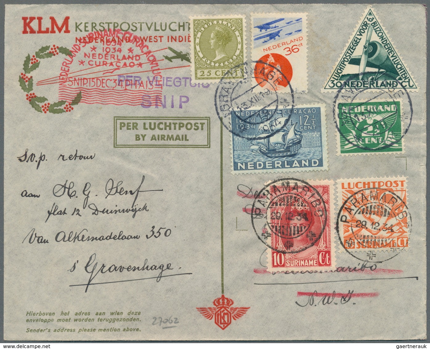 Flugpost Alle Welt: 1928/1946, Lot Of Nine Airmail Covers/cards, E.g. Hongkong, Dutch Indies, Three - Otros & Sin Clasificación