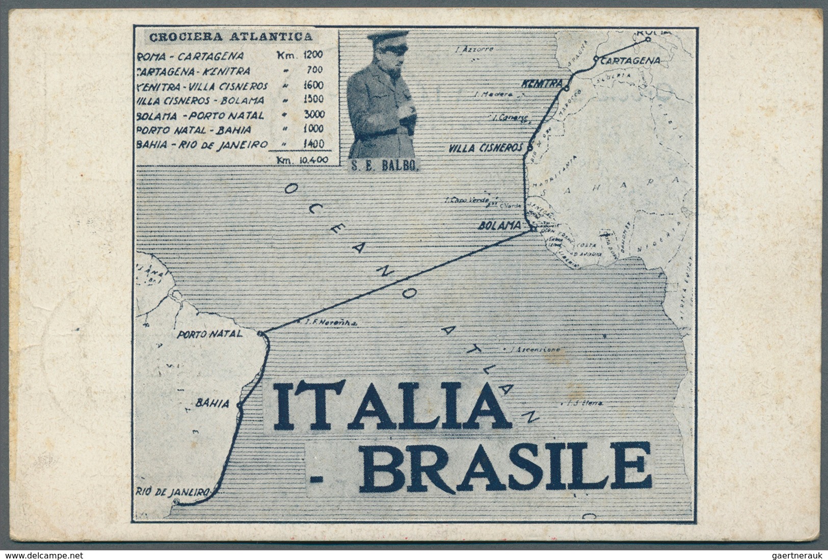 Flugpost Alle Welt: 1930/1931, CROCIERA ATLANTICA ITALIA-BRASILE, Two Picture Cards With Correspondi - Autres & Non Classés