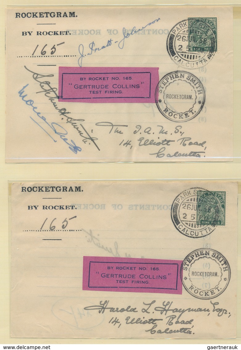 Raketenpost: 1934-37 INDIAN ROCKET MAIL: Comprehensive And Specialized Collection Of About 70 Covers - Autres & Non Classés