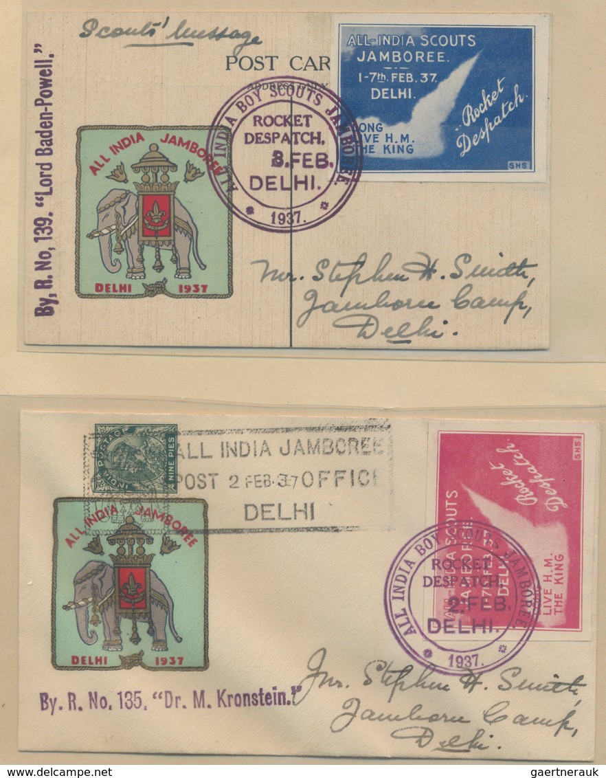 Raketenpost: 1934-37 INDIAN ROCKET MAIL: Comprehensive and specialized collection of about 70 covers