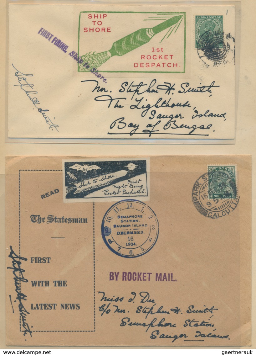 Raketenpost: 1934-37 INDIAN ROCKET MAIL: Comprehensive and specialized collection of about 70 covers