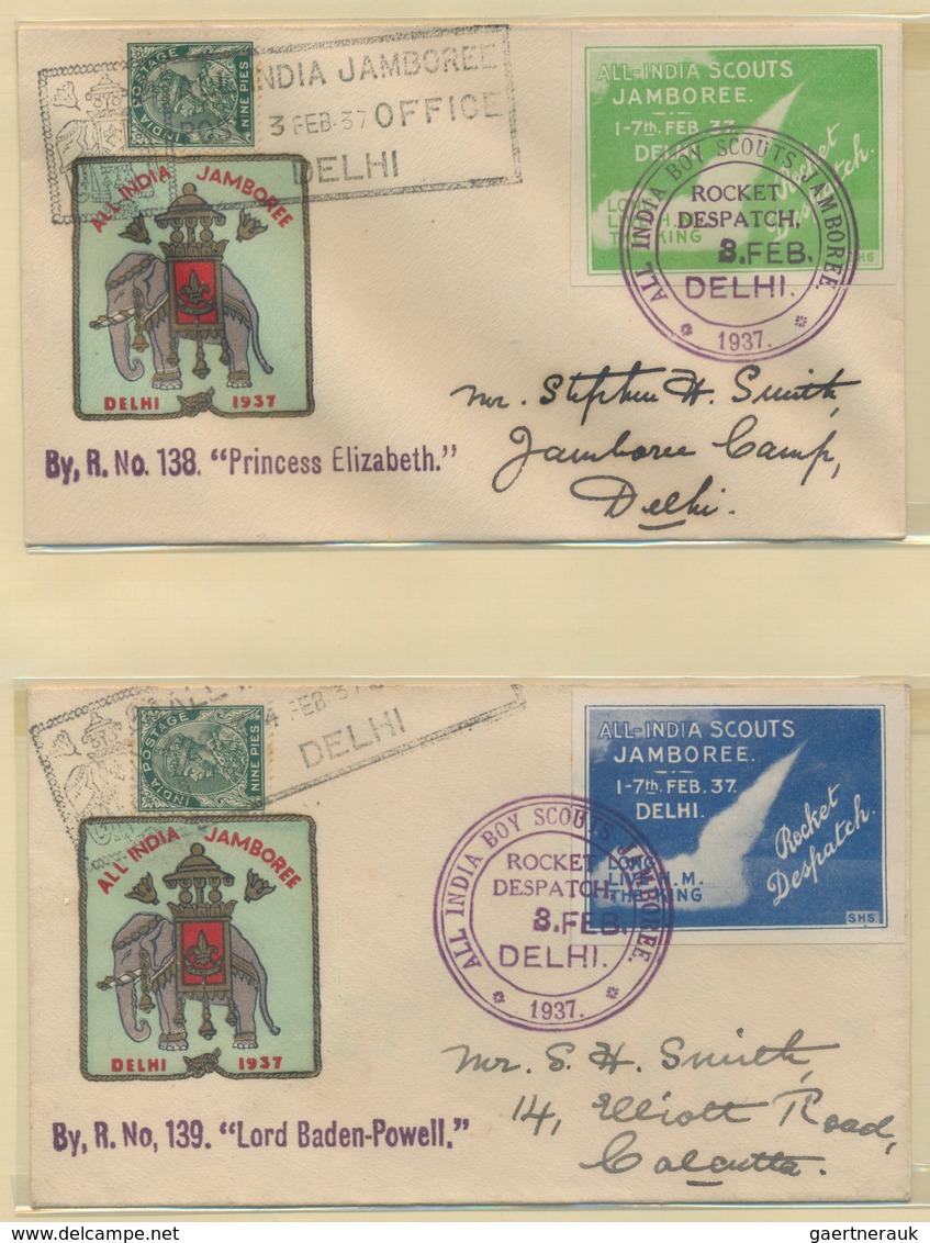 Raketenpost: 1934-37 INDIAN ROCKET MAIL: Comprehensive and specialized collection of about 70 covers