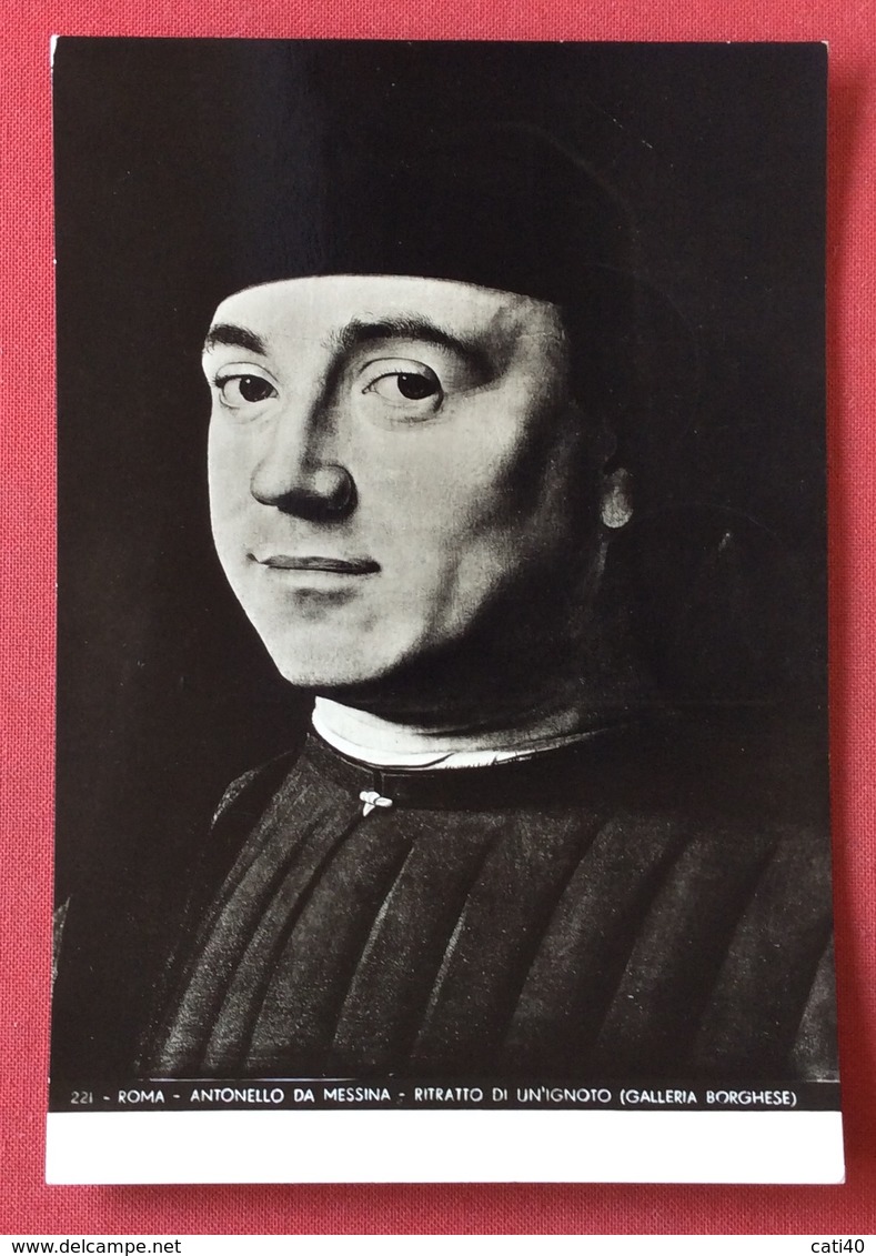 ANTONELLO DA MESSINA CARTOLINA   MAXIMUM CON ANNULLO VIII CONVEGNO FILATELICO DI ROMA 21/2/53 - 1946-60: Storia Postale