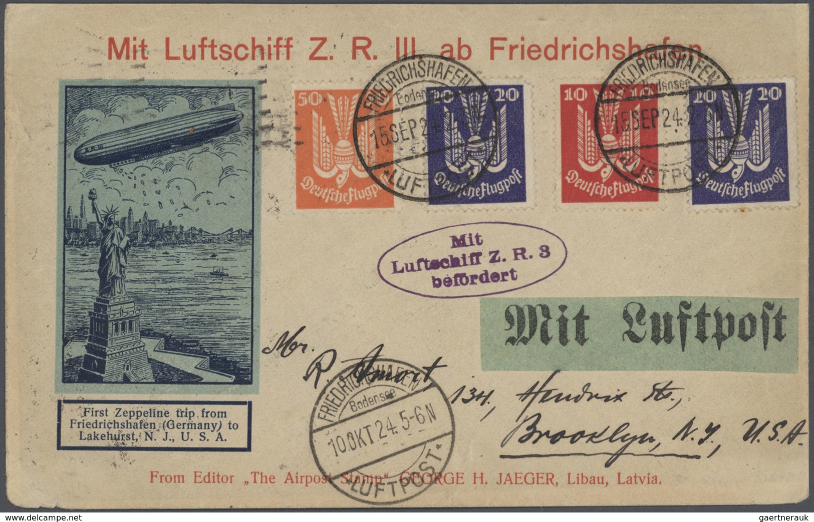 Zeppelinpost Deutschland: 19912-1939, Zwei Alben Mit Annähernd 100 Briefen Und Karten, Dabei Einige - Poste Aérienne & Zeppelin