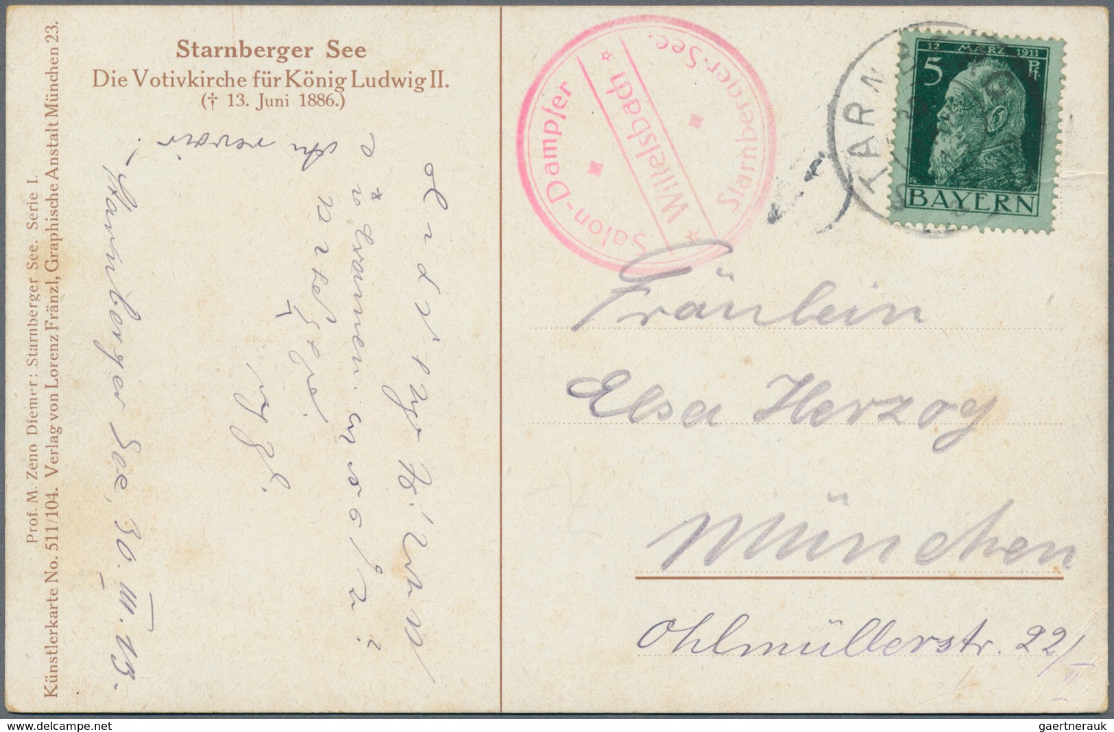 Schiffspost Deutschland: 1895-1922, Starnberg Schiffspost, Sammlung Mit 30 Karten, Briefen Und Ganzs - Otros & Sin Clasificación