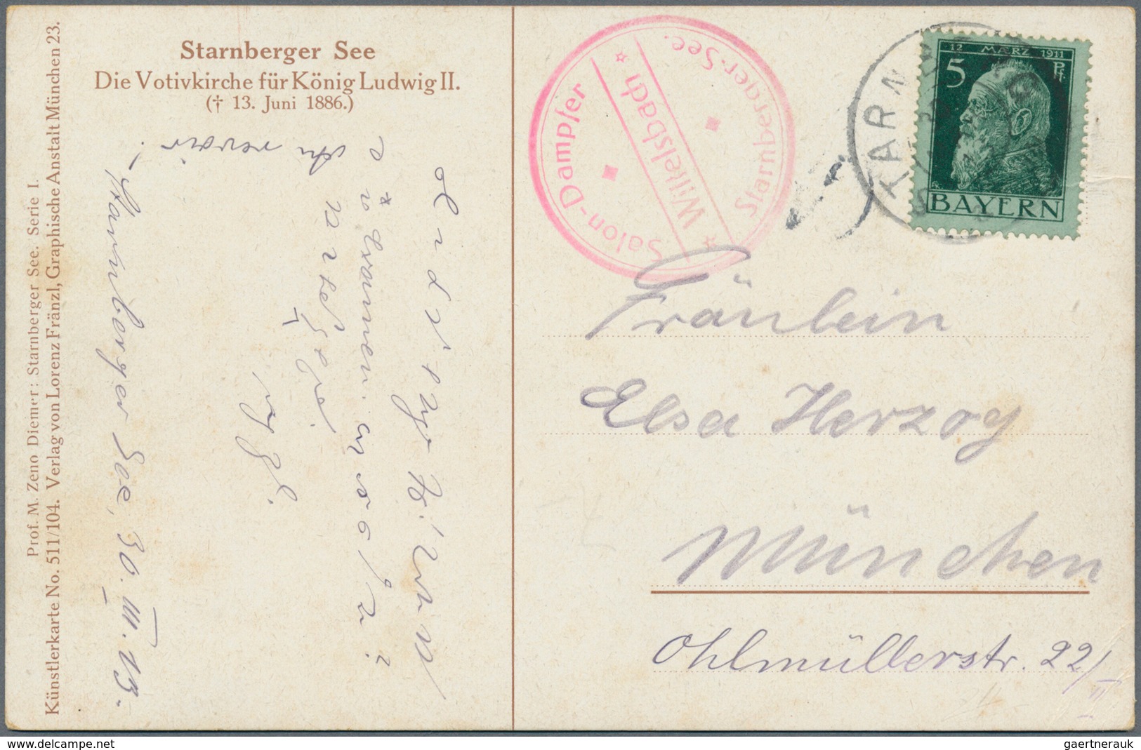 Schiffspost Deutschland: 1895-1922, Starnberg Schiffspost, Sammlung Mit 30 Karten, Briefen Und Ganzs - Autres & Non Classés