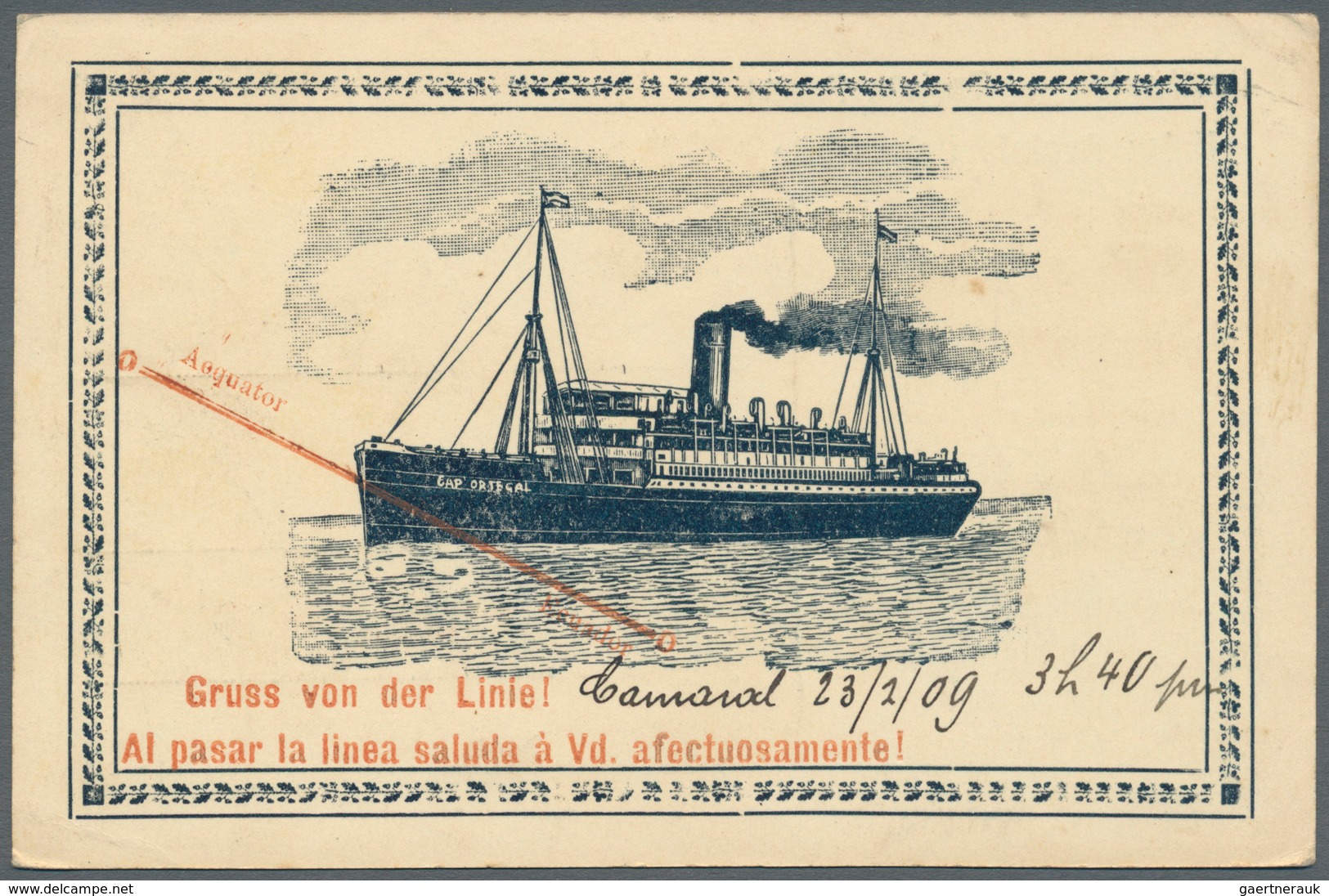 Schiffspost Deutschland: 1900/1939, Kleine Sammlung Mit Ca. 50 Briefen Und Karten Inkl. Einiger Unge - Autres & Non Classés